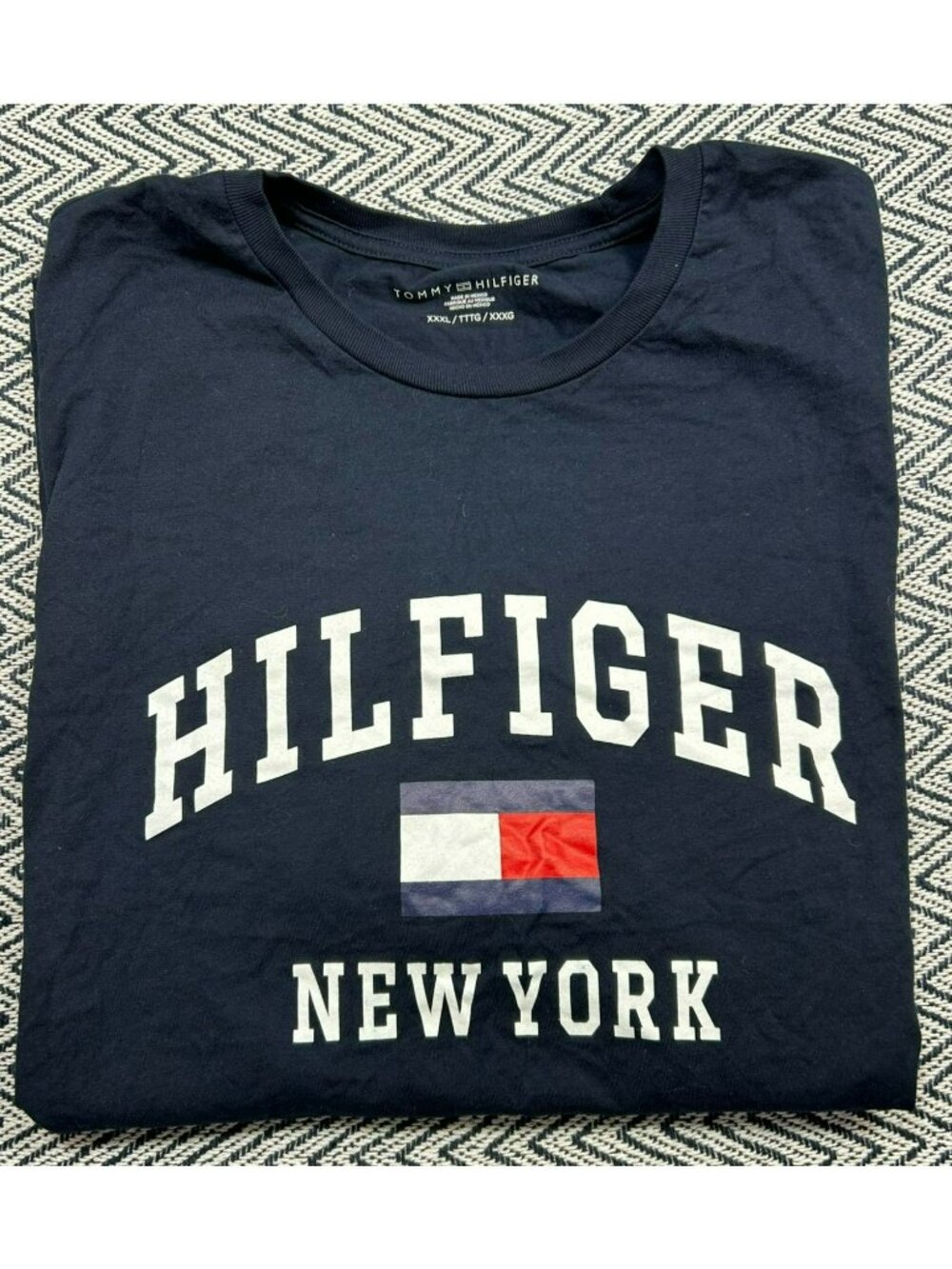 Tommy Hilfiger Mens New York Graphic T-Shirt XXXL Navy Blue Cotton